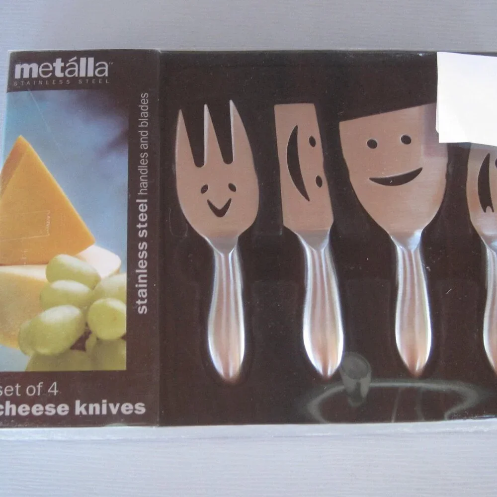 Cheese Knives Set Of 4 Metalla Stainless Steel blades